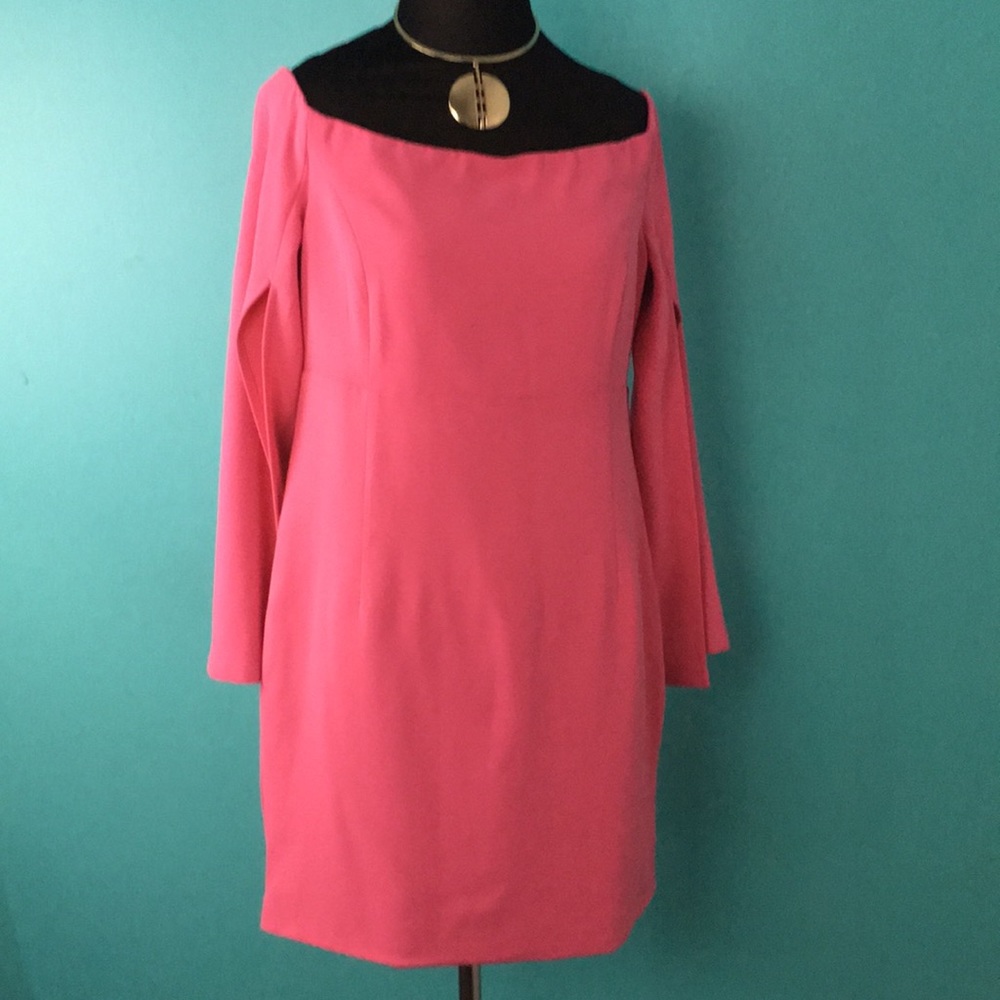 Bardot Stunning!off theshoulder fitted coral dress - Picture 2 of 7